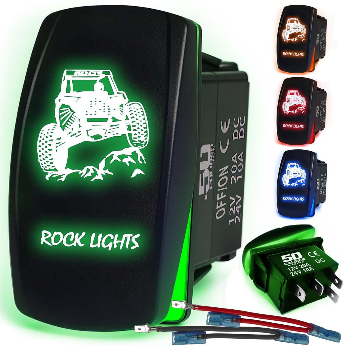 Waterproof Funny Rocker Switch - 12V ON/Off, LED Backlit with Custom Etched Design | R1 Industries