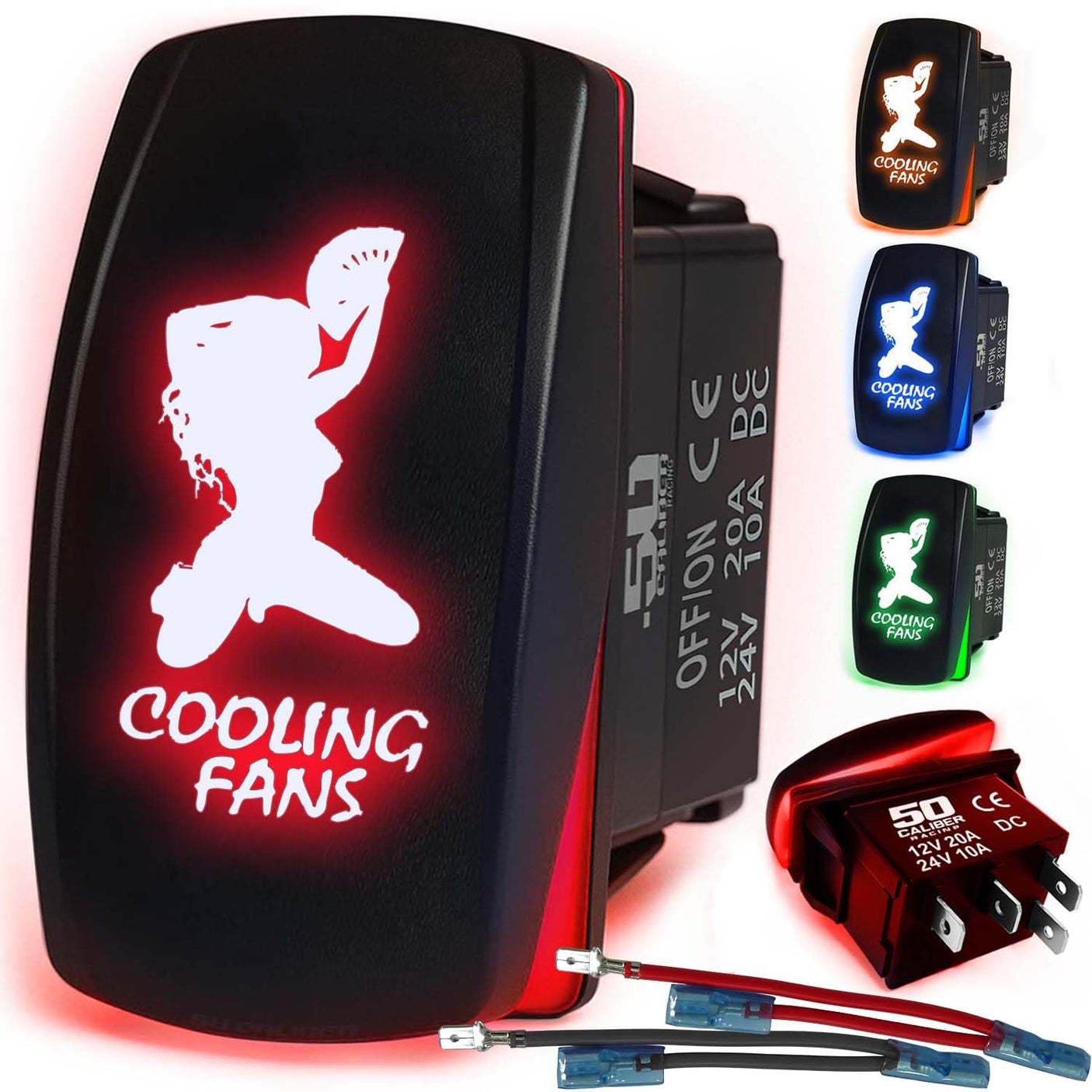 Waterproof Funny Rocker Switch - 12V ON/Off, LED Backlit with Custom Etched Design | R1 Industries