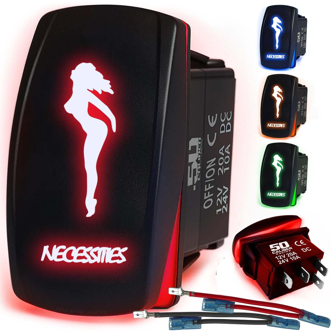 Waterproof Funny Rocker Switch - 12V ON/Off, LED Backlit with Custom Etched Design | R1 Industries