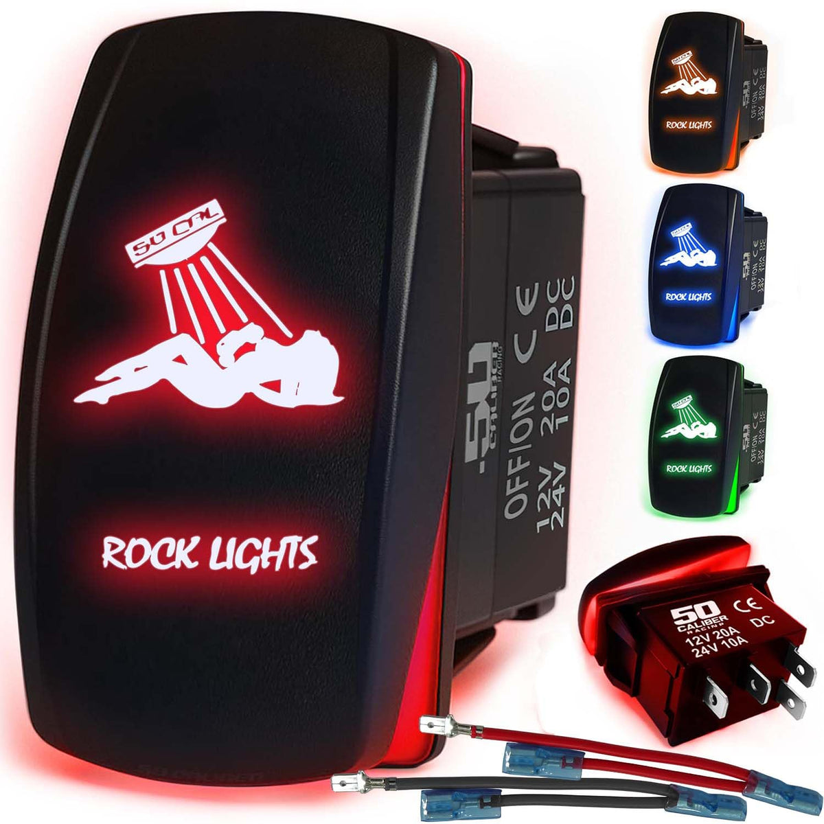 Waterproof Funny Rocker Switch - 12V ON/Off, LED Backlit with Custom Etched Design | R1 Industries