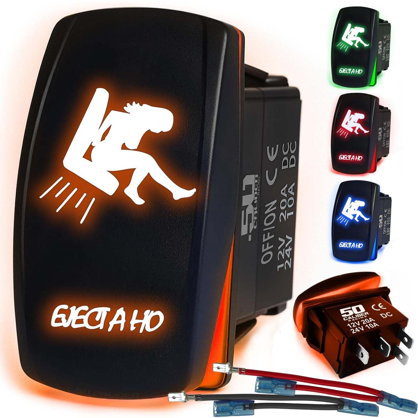 Waterproof Funny Rocker Switch - 12V ON/Off, LED Backlit with Custom Etched Design | R1 Industries