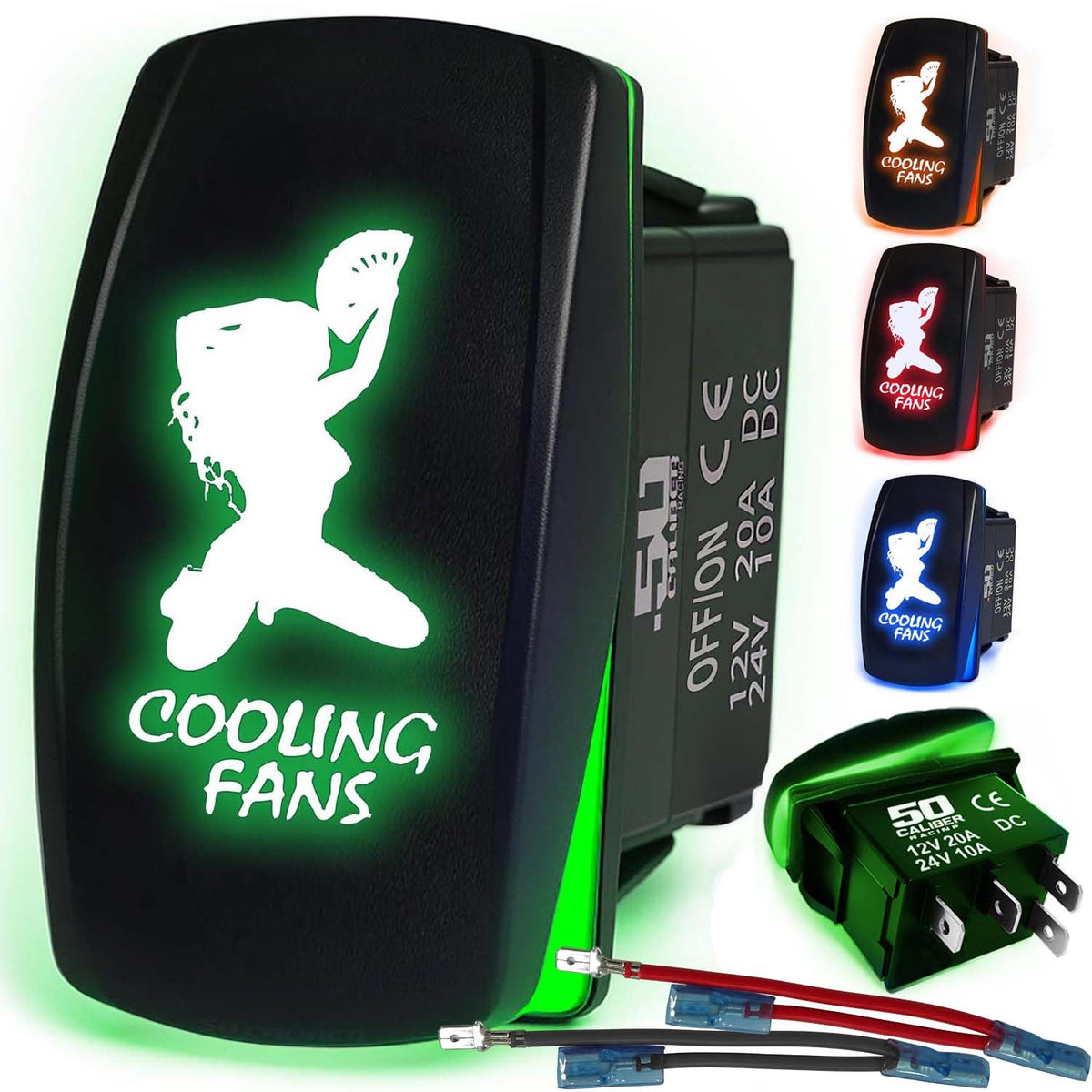 Waterproof Funny Rocker Switch - 12V ON/Off, LED Backlit with Custom Etched Design | R1 Industries