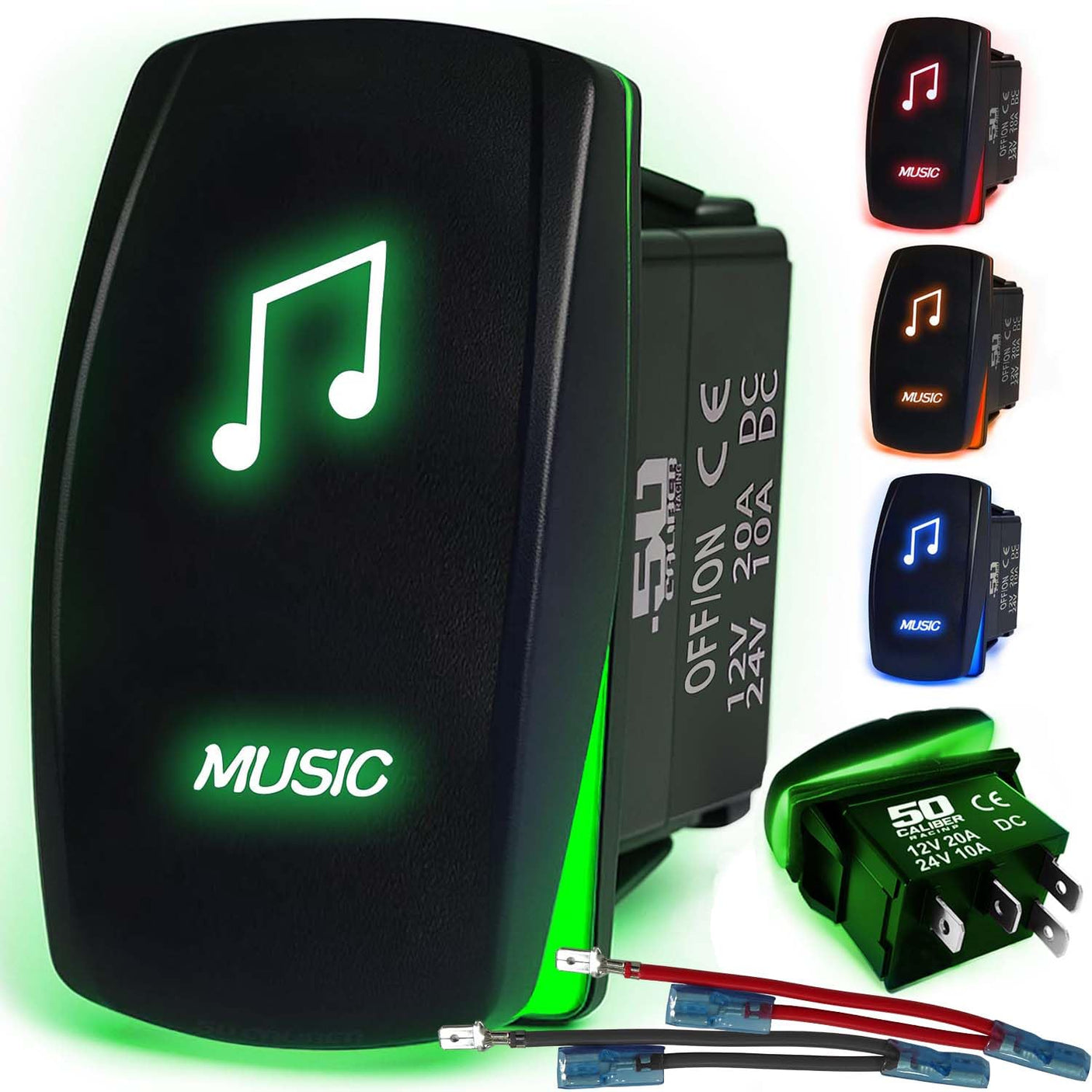 Waterproof Funny Rocker Switch - 12V ON/Off, LED Backlit with Custom Etched Design | R1 Industries