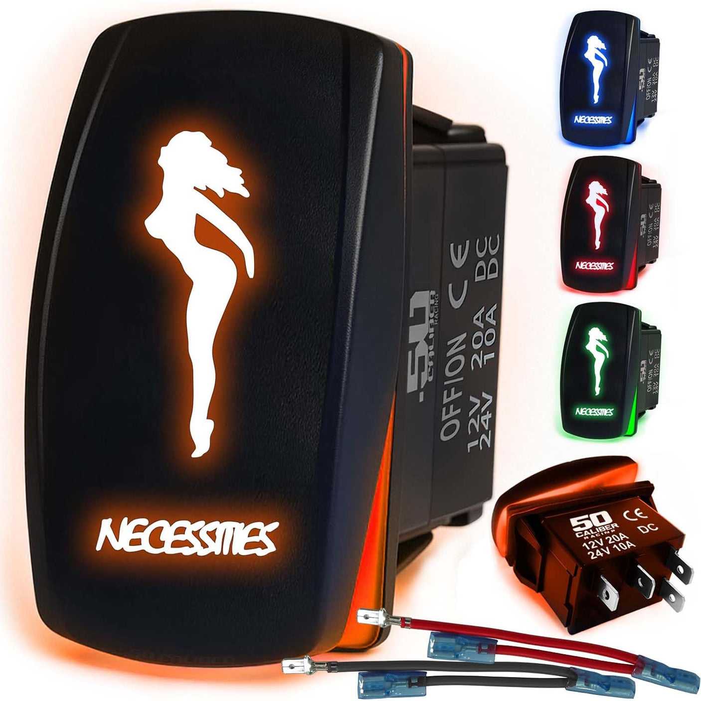 Waterproof Funny Rocker Switch - 12V ON/Off, LED Backlit with Custom Etched Design | R1 Industries