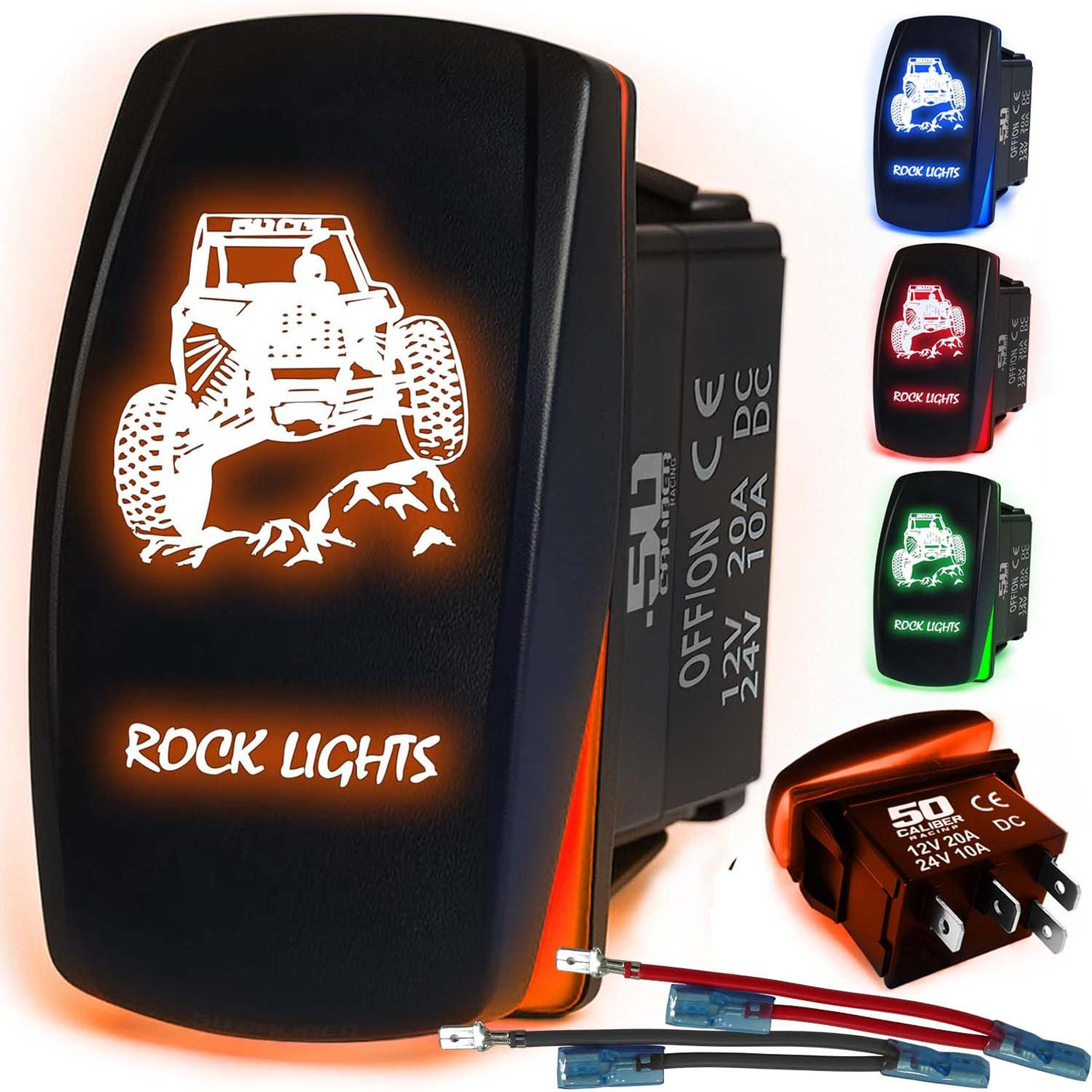 Waterproof Funny Rocker Switch - 12V ON/Off, LED Backlit with Custom Etched Design | R1 Industries