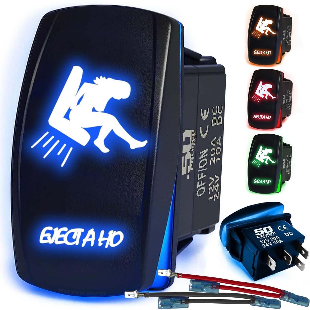 Waterproof Funny Rocker Switch - 12V ON/Off, LED Backlit with Custom Etched Design | R1 Industries