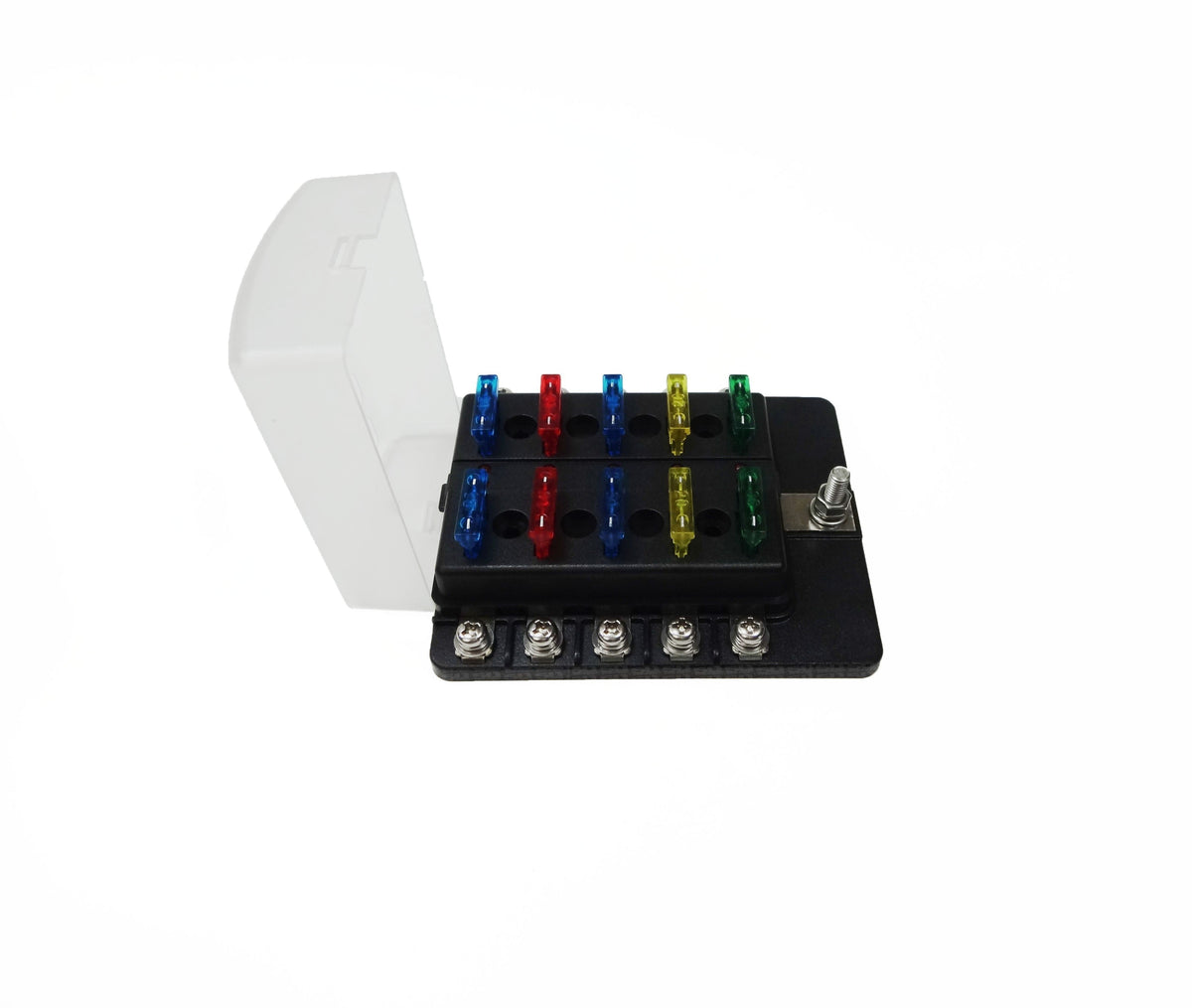 50 Caliber Racing 10 Way Screw Fuse Block - LED Indicators