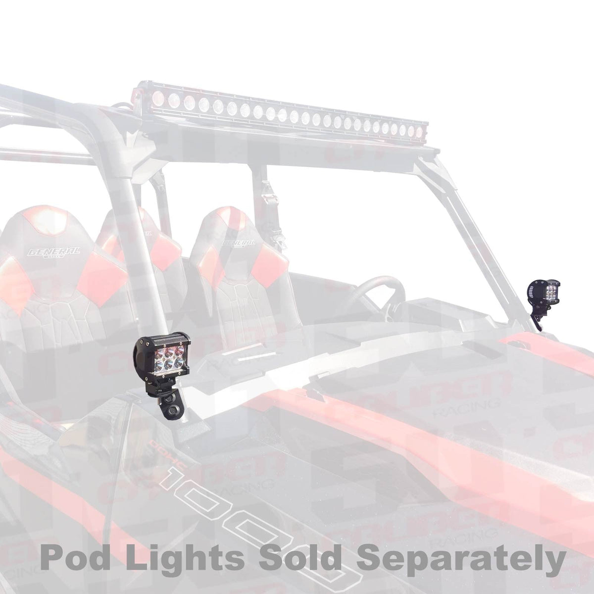Polaris General A-Pillar Pod Light Mounts