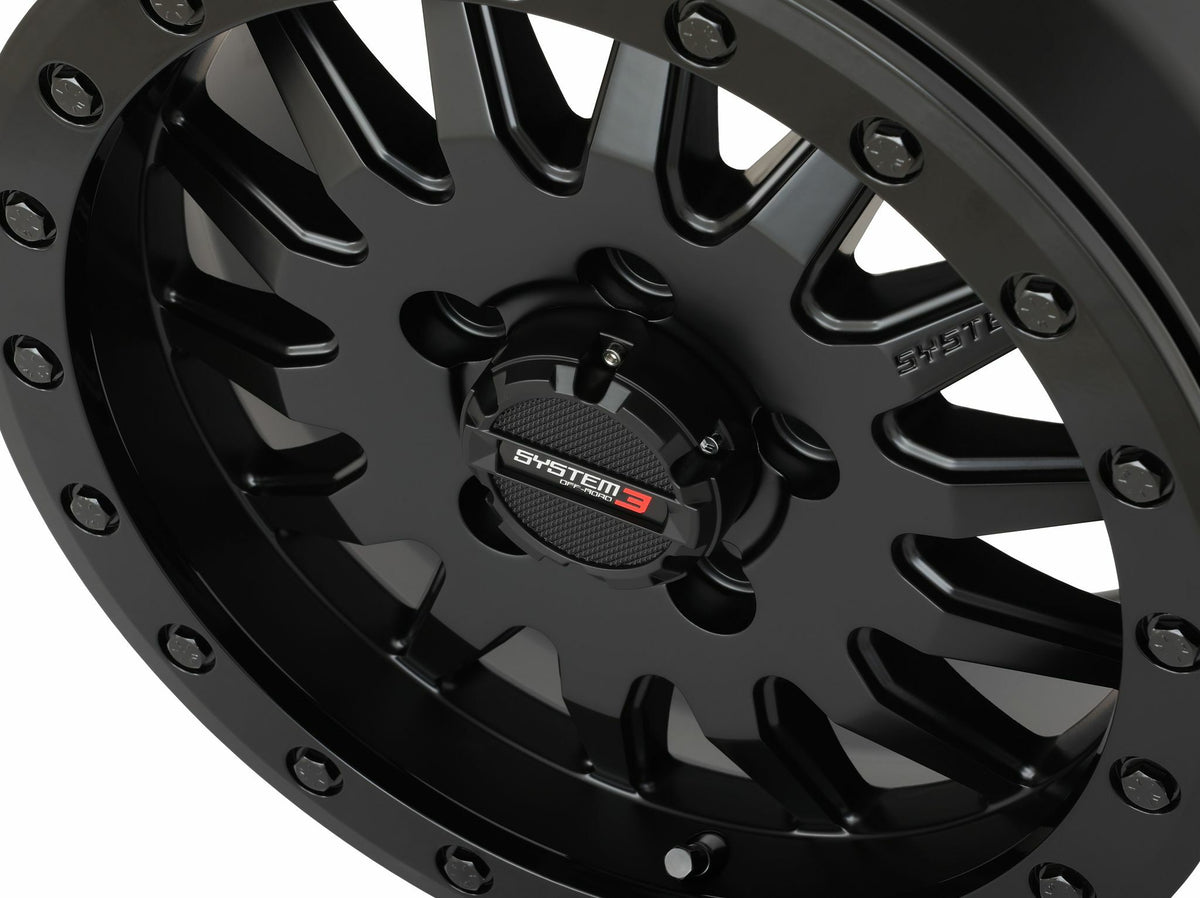 Photo of SYSTEM 3 SB8 WHEEL 15X7 5+2 (+38MM) 5/4.5 MATTE BLACK by SYSTEM 3 - Premium Wheels for UTVs / Side by Sides