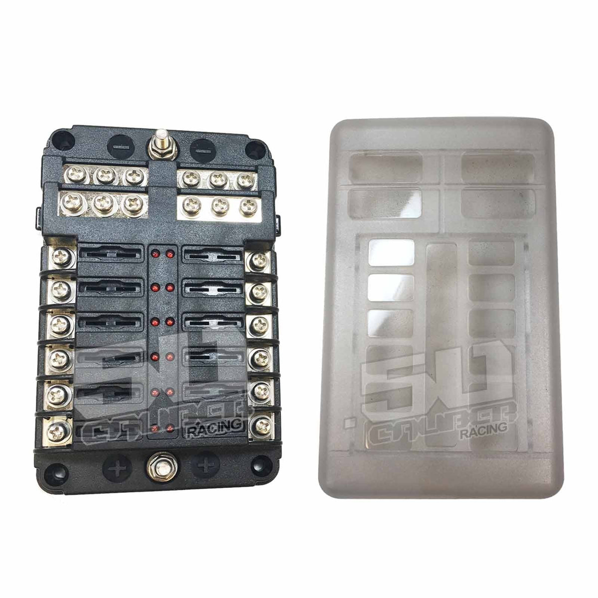 50 Caliber Racing 12 Way Standard LED Circuit Screw Fuse Block