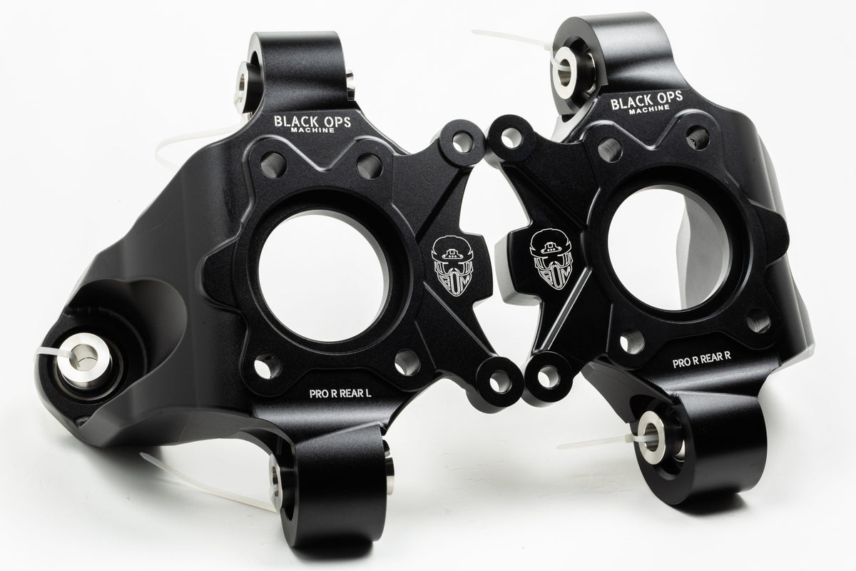 Pro R / Turbo R Rear Knuckles - 6061 Billet Aluminum + Hard Anodized Finish