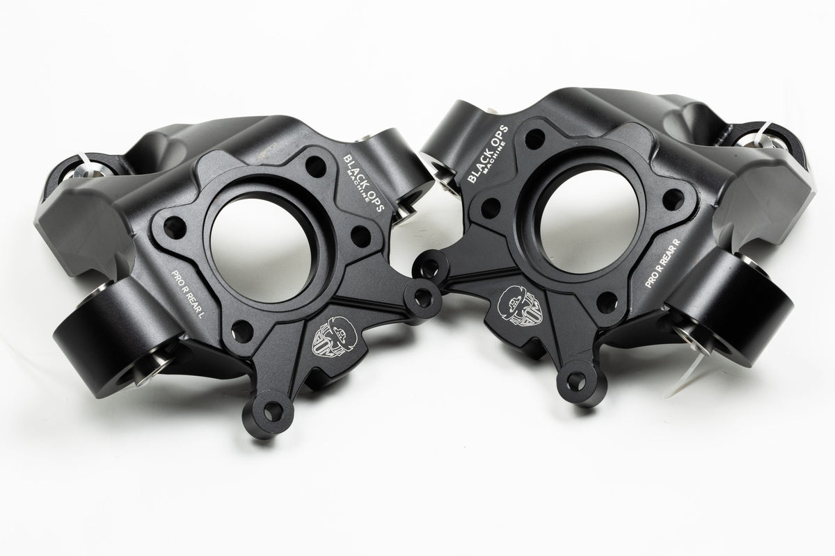 Pro R / Turbo R Rear Knuckles - 6061 Billet Aluminum + Hard Anodized Finish