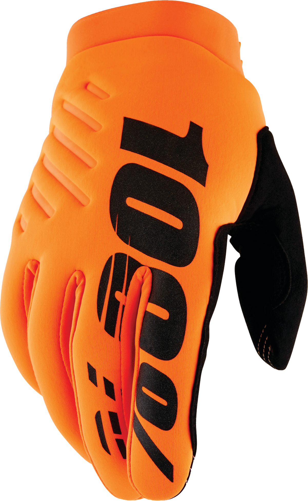 100% Brisker Youth Cold Weather Riding Gloves - Fluorescent Orange/Black, XL