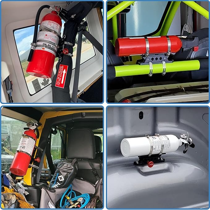 Photo of Quick-Release Fire Extinguisher Mount - Universal Roll Bar & Flat Surface Mount by Savage UTV - Premium Fire Extinguishers & Mounts for UTVs / Side by Sides