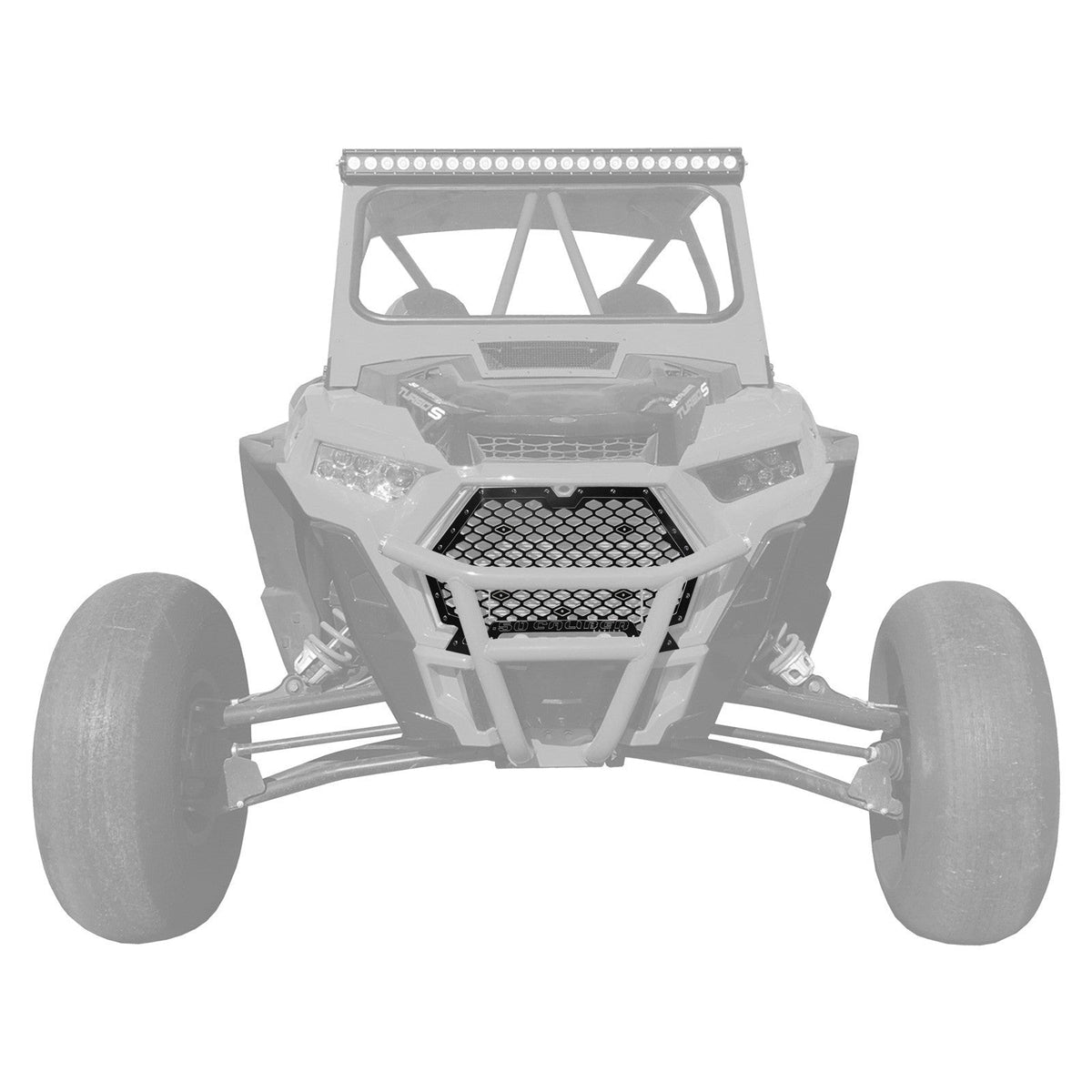 50 Caliber Racing Polaris RZR XP1000 / XP Turbo / Turbo S CNC Billet Grill with Bumper Notch - 2-Tone + Multiple Colors