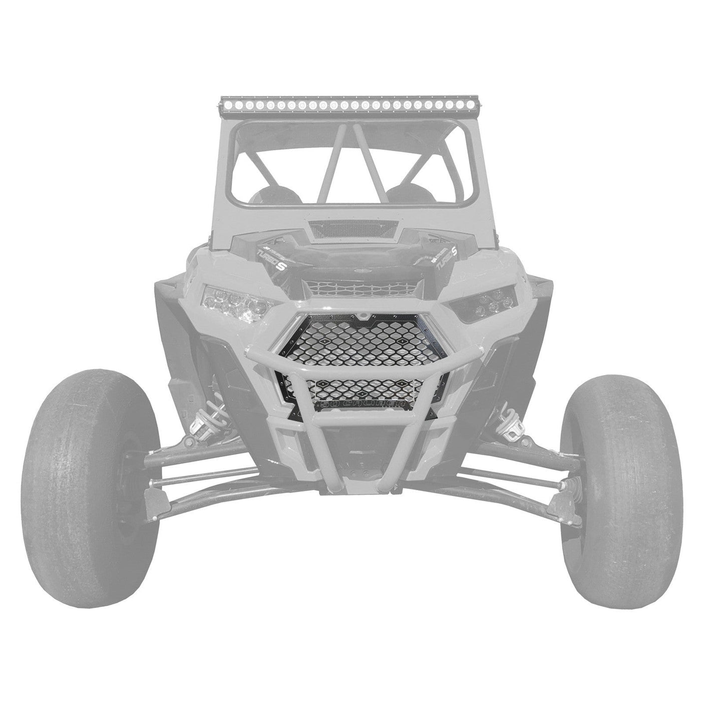 50 Caliber Racing Polaris RZR XP1000 / XP Turbo / Turbo S CNC Billet Grill with Bumper Notch - 2-Tone + Multiple Colors