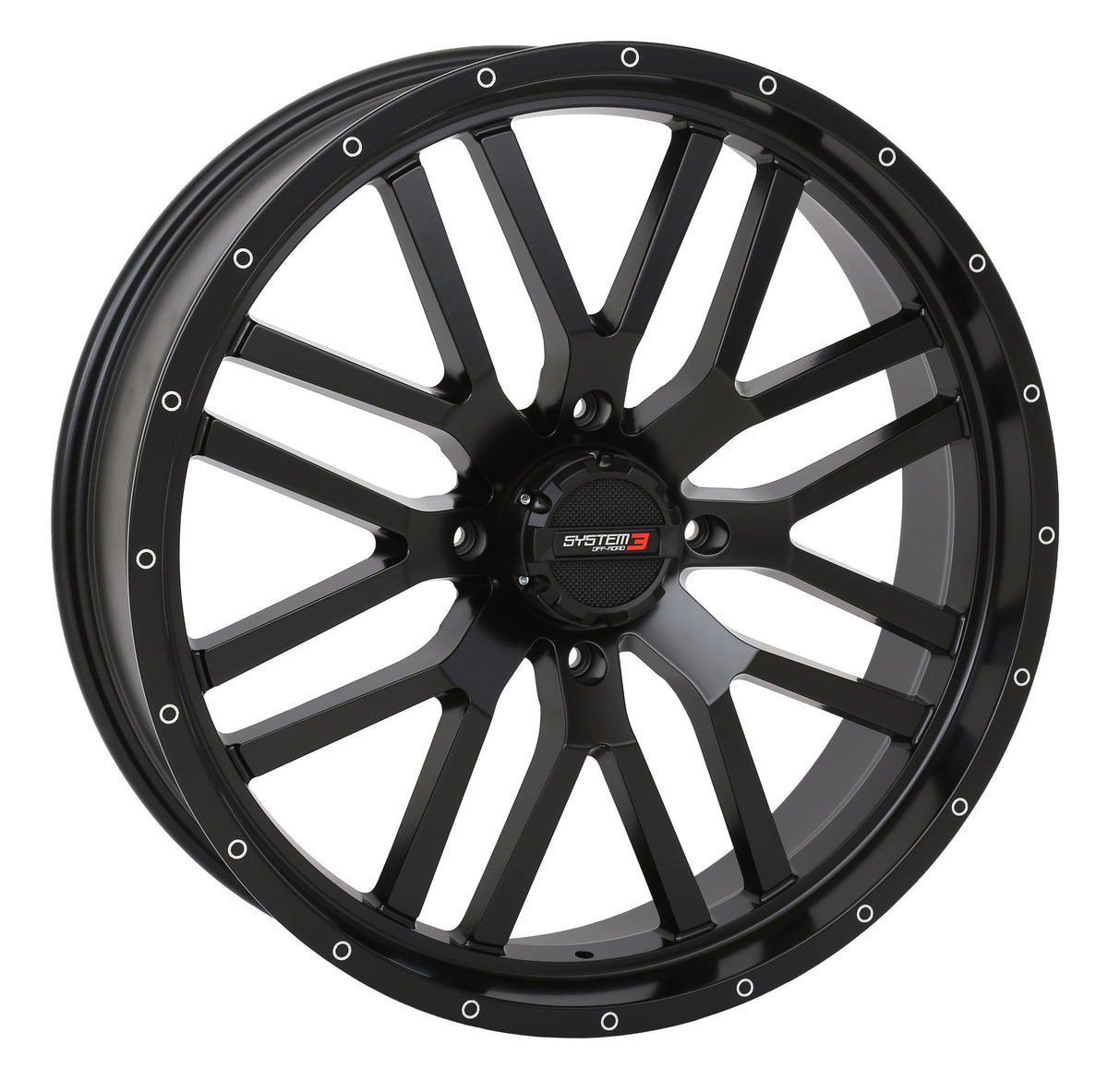 Photo of ST3 WHEEL 22X7 4+2.5 (+10MM) 4/137 4 MATTE BLACK by SYSTEM 3 - Premium Wheels for UTVs / Side by Sides