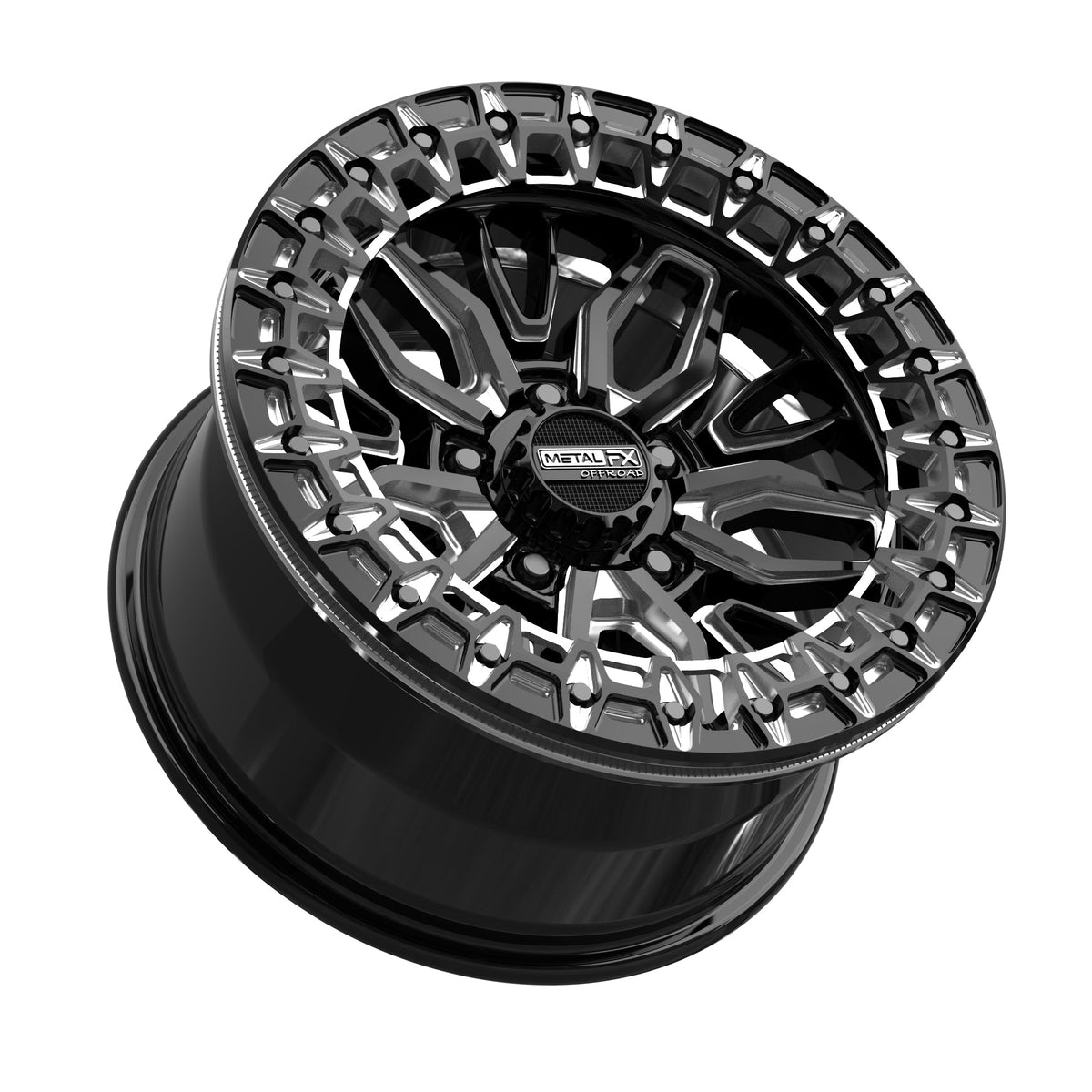 Mayhem R Beadlock Wheel | Gloss Black Contrast Cut