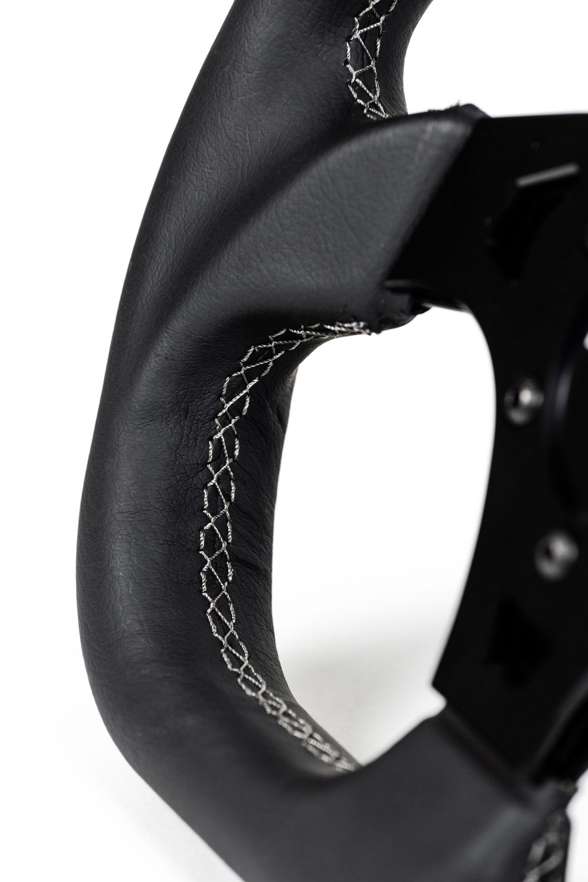 G19 Leather D-Shaped UTV Steering Wheel - Black Ops Machine