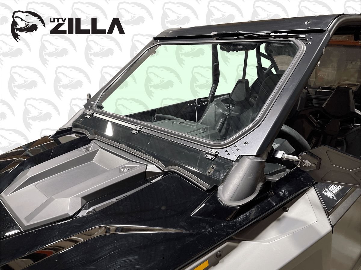 Photo of Black Vented Glass Windshield for RZR PRO/TURBO R with Wiper 2020-2024 by UTVZILLA - Premium for UTVs / Side by Sides