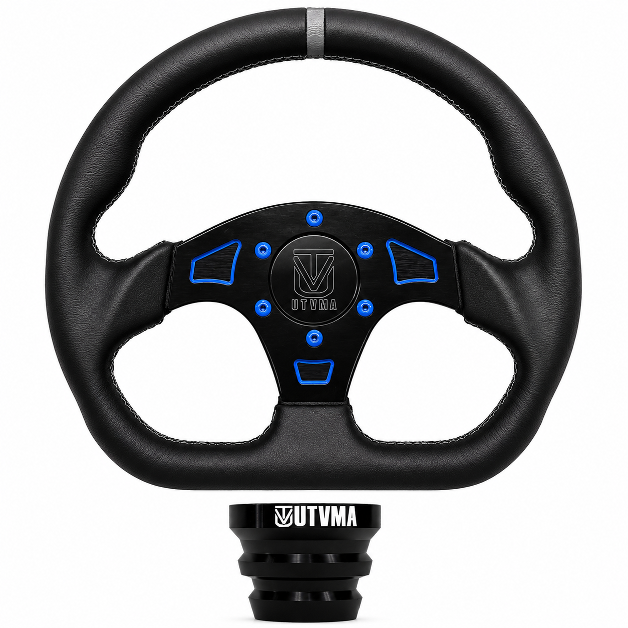 UTVMA DriftX UTV Leather Steering Wheel with Hub – Premium Grip, Universal Fit