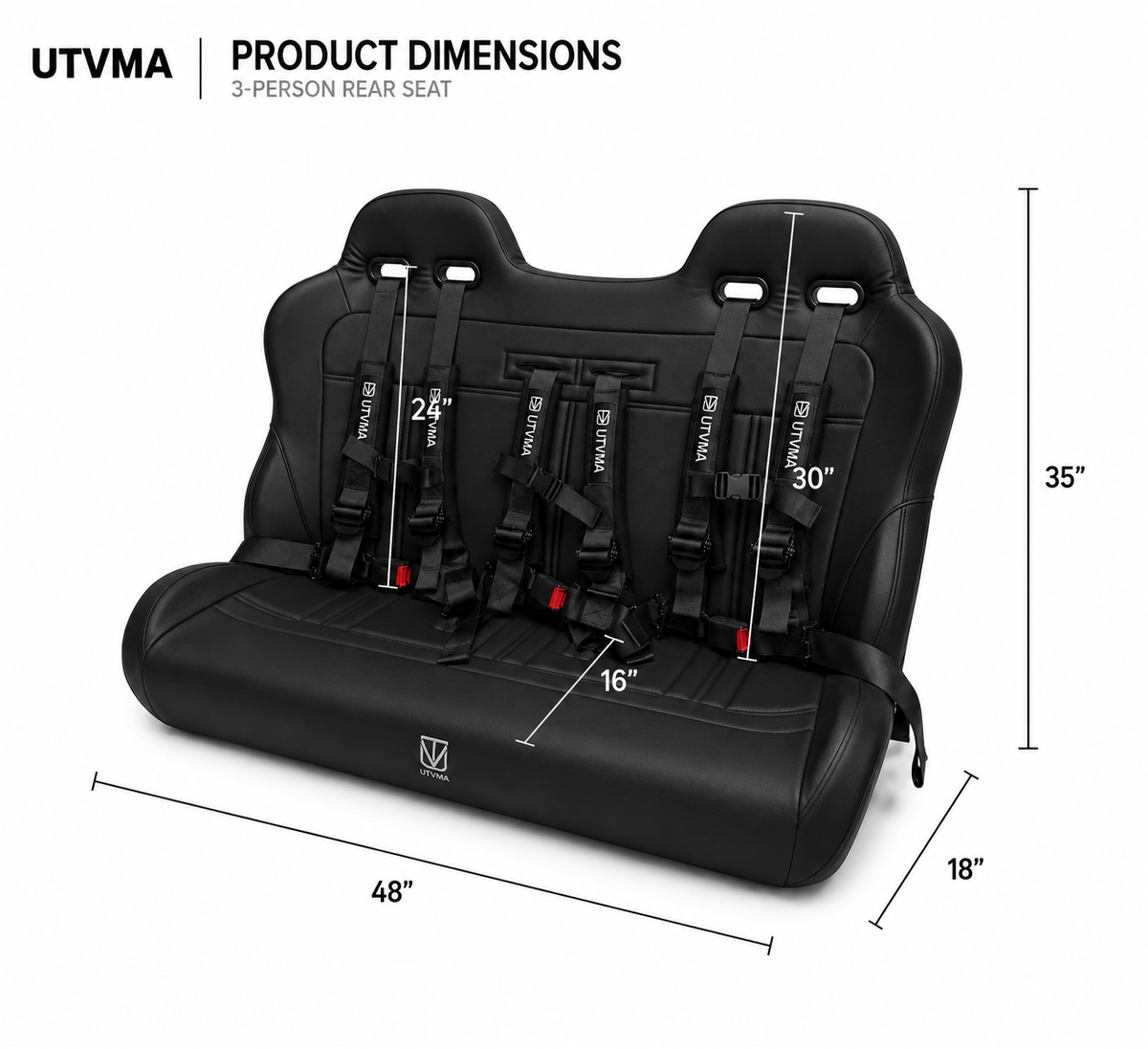 Wolverine RMAX 4 Compact Rear Bench Seat (2025+)