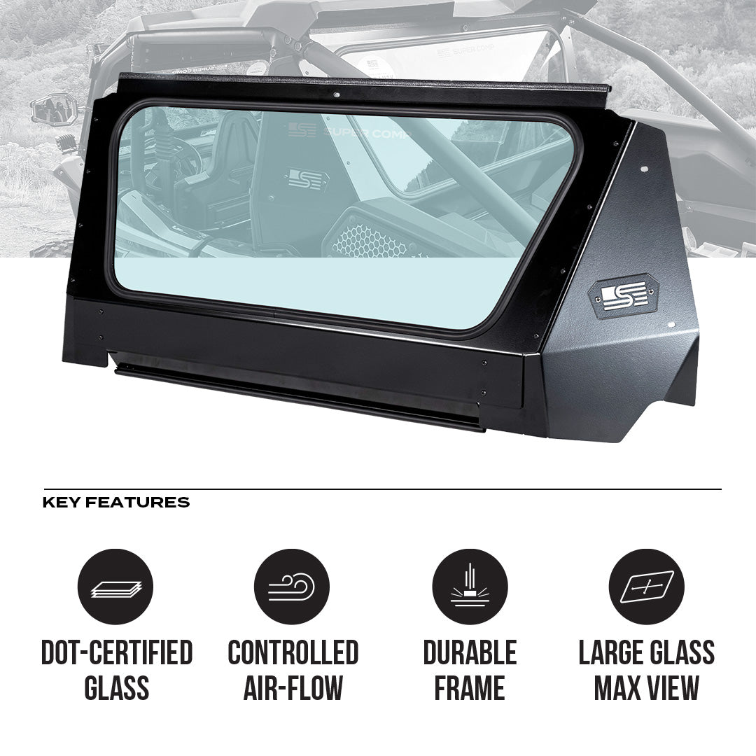 Photo of Kawasaki KRX Tinted Rear Windshield by Super Comp - Premium Windshields for UTVs / Side by Sides