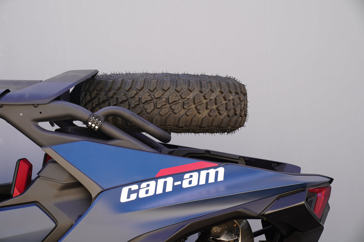 Photo of Can-Am Maverick R Max Dual Clamp Spare Tire Mount by Factory UTV - Premium Spare Tire Mounts for UTVs / Side by Sides