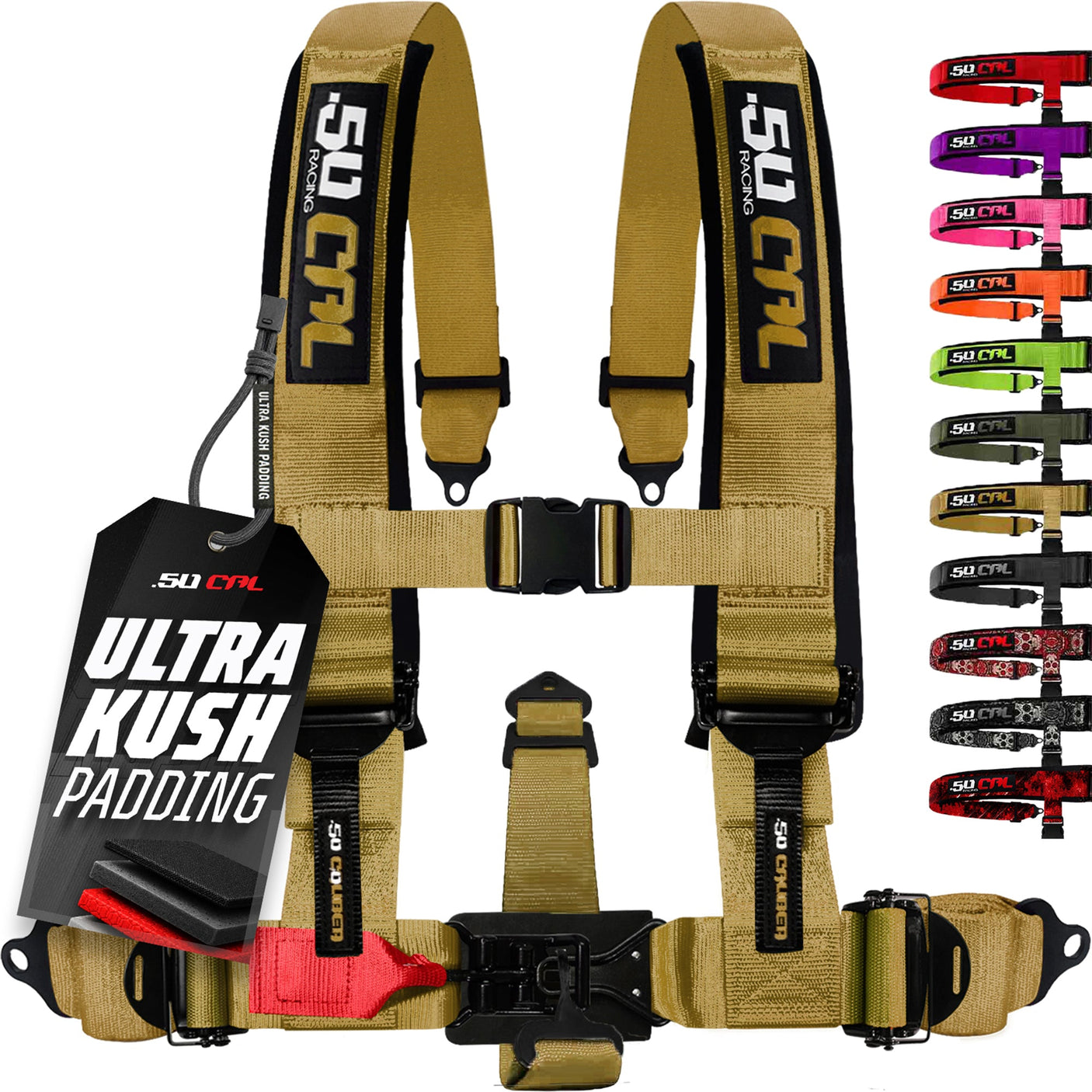50 Caliber Racing Elite Series EZ Adjust UTV Harness | 2" & 3", 4pt & 5pt, 10 Colors