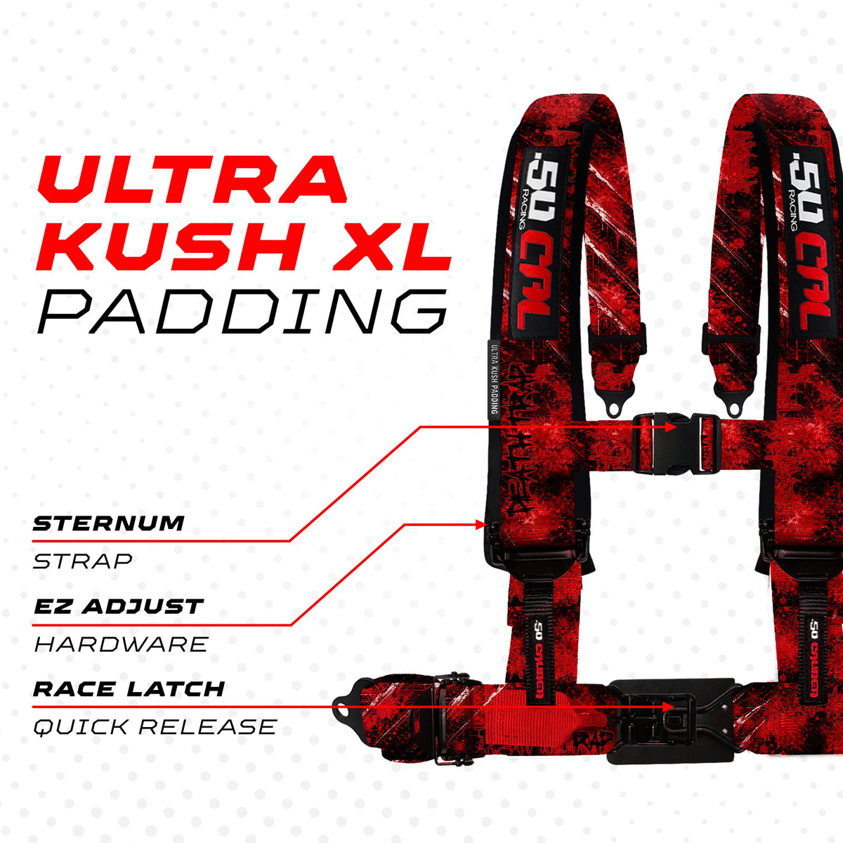 50 Caliber Elite EZ-Adjust 4/5-Point UTV Harness | 2" & 3"