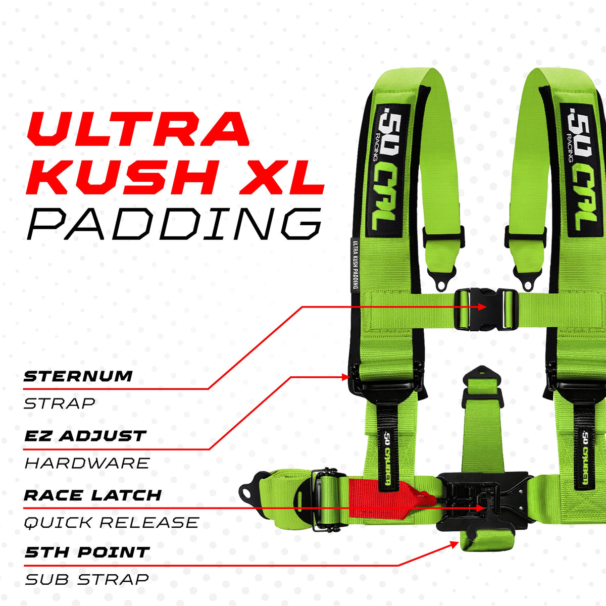 50 Caliber Elite EZ-Adjust 4/5-Point UTV Harness | 2" & 3"