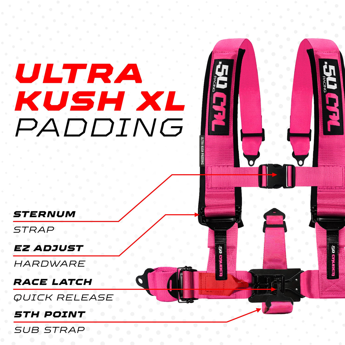 50 Caliber Elite EZ-Adjust 4/5-Point UTV Harness | 2" & 3"