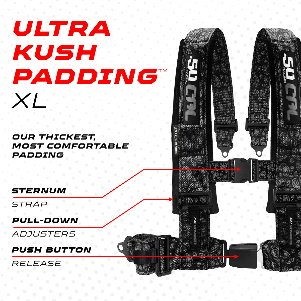 Elite 4-Point Push-Button UTV Harness