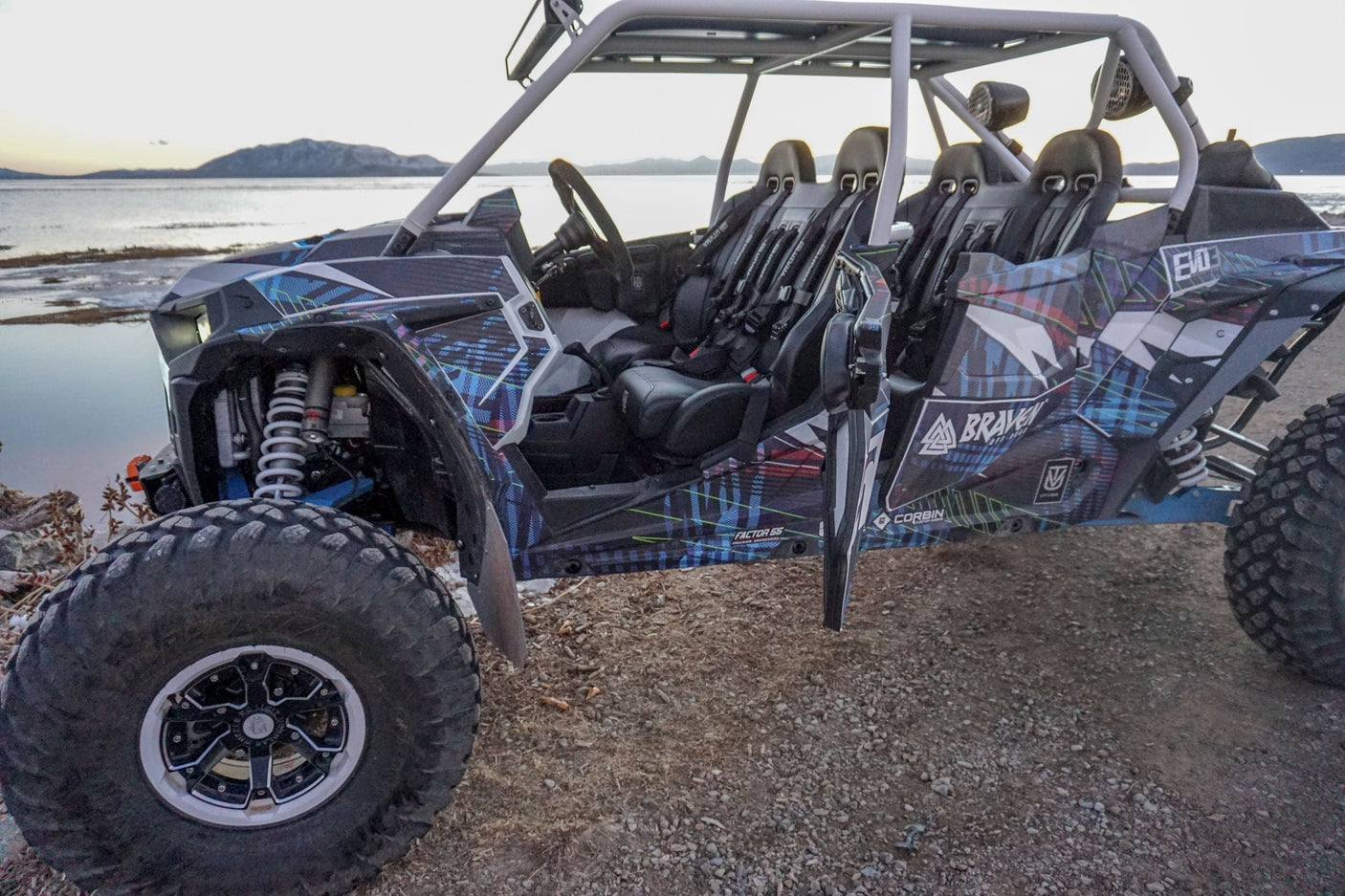UTVMA Polaris RZR 900/1000 Front or Rear Bench Seat with Harnesses