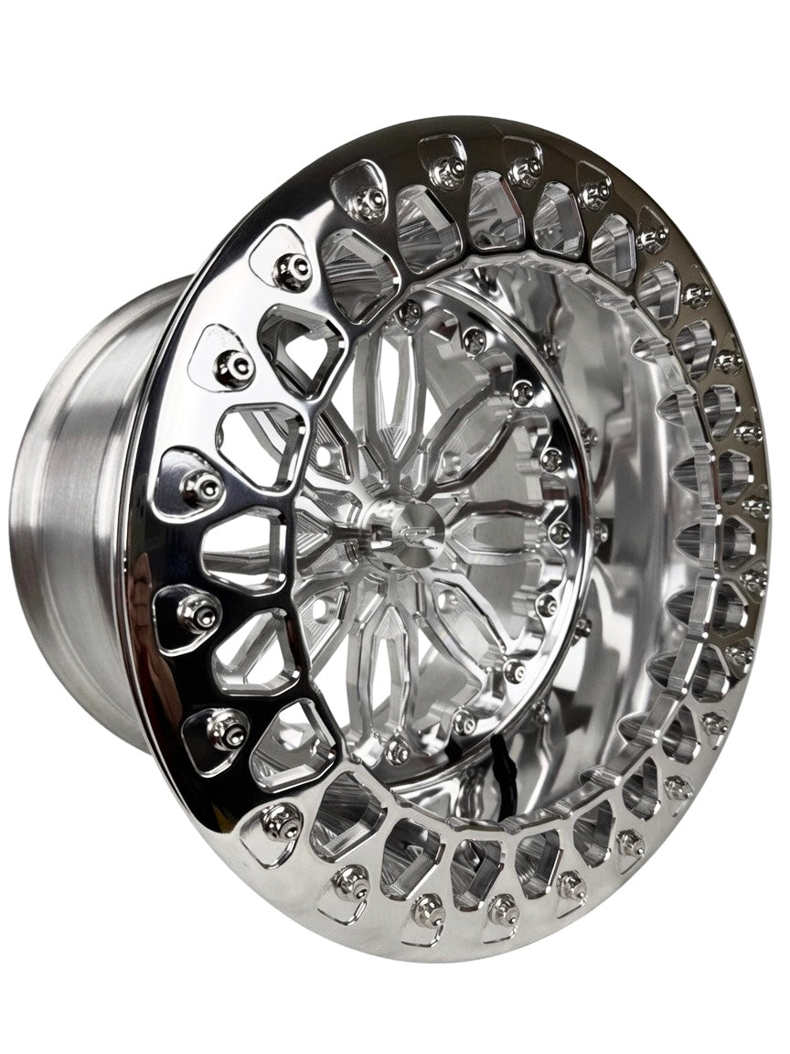 Packard Icon FF Forged Polished Beadlock Silver UTV wheel