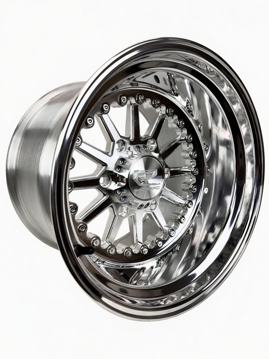 Packard Element polished forged wheel for Maverick R - angled view