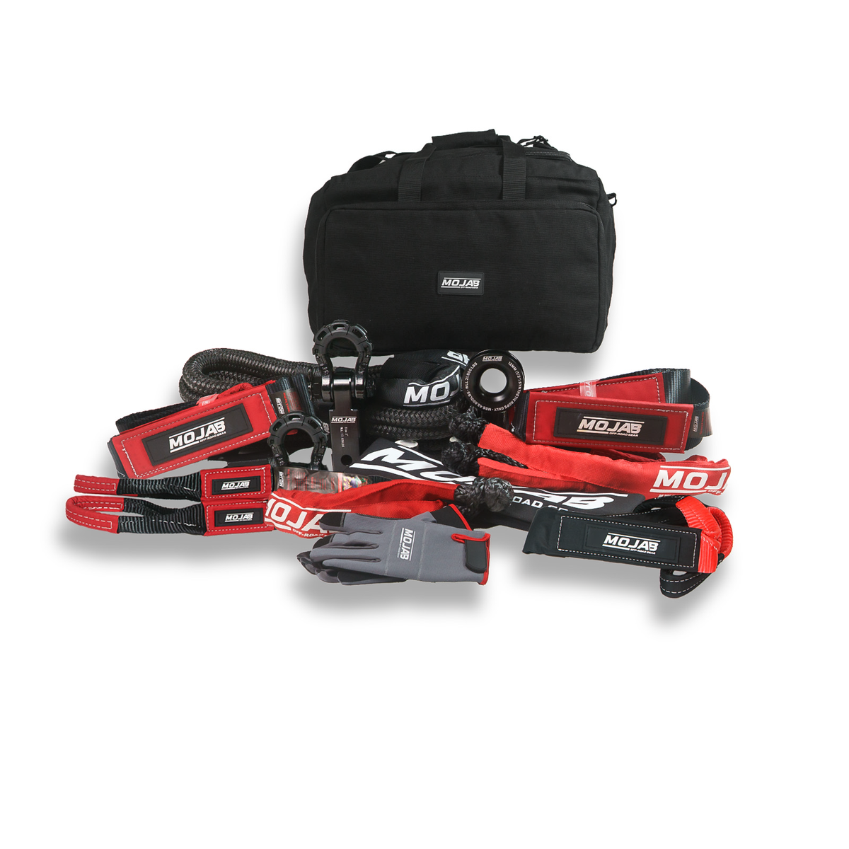 Photo of Heavy-Duty Recovery Kit (14 items + 9 storage bags, 4 Velcro tapes) *Lifetime Warranty by MOJAB OFFROAD - Premium Recovery Gear for UTVs / Side by Sides