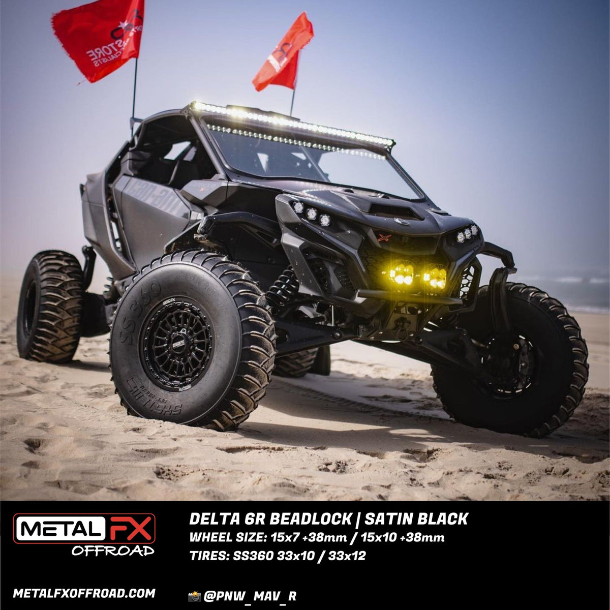 Delta 6R Beadlock Wheel - Satin Black | Can-Am Maverick R (2023)