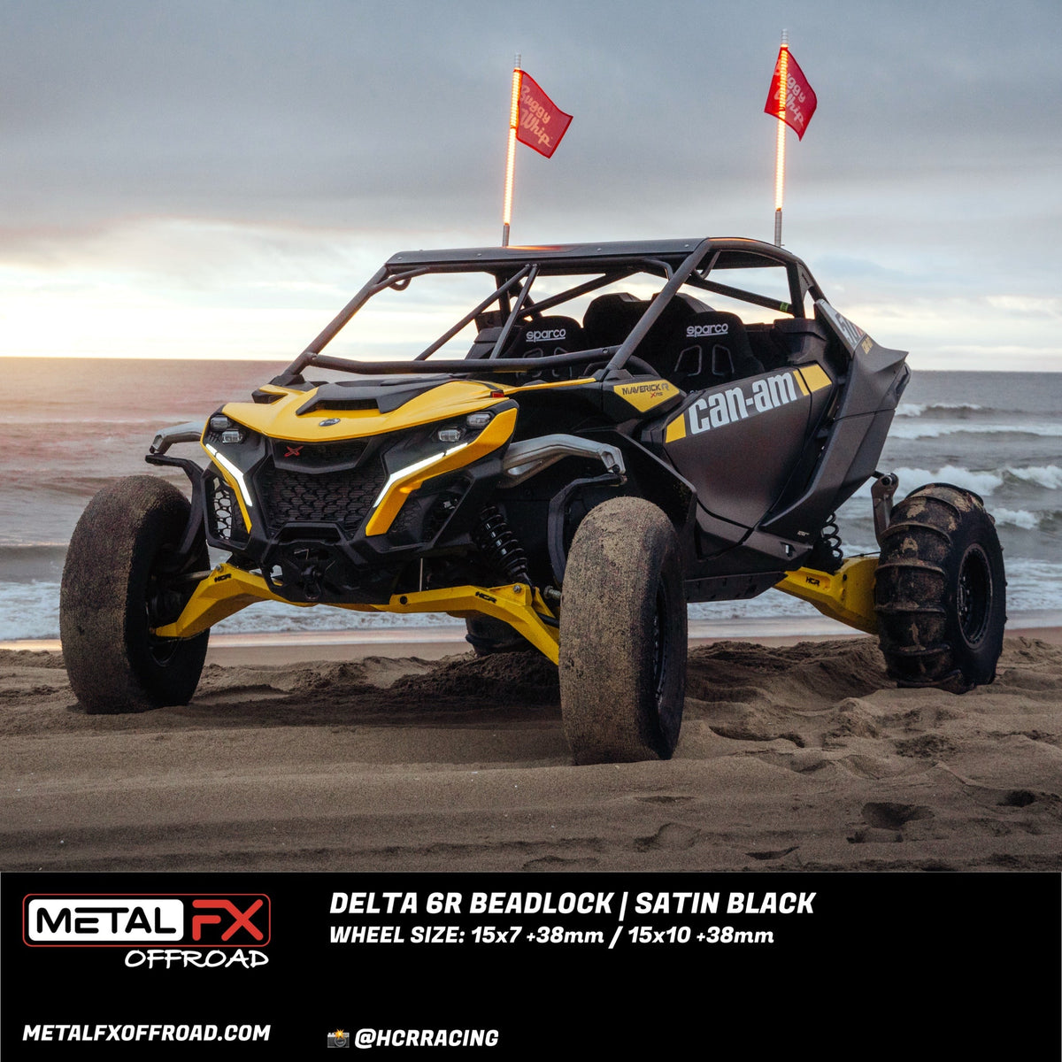 Delta 6R Beadlock Wheel - Satin Black | Can-Am Maverick R (2023)