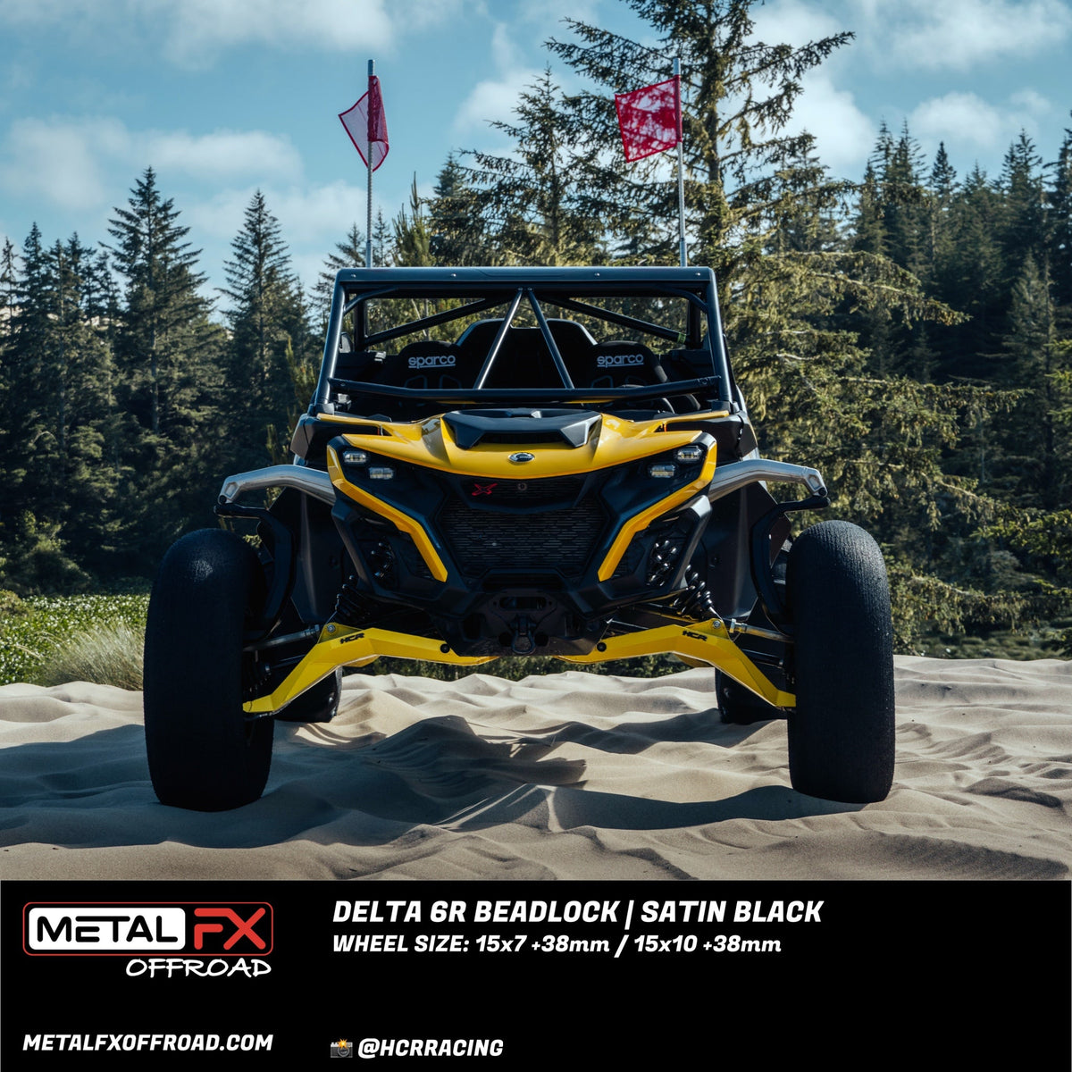 Delta 6R Beadlock Wheel - Satin Black | Can-Am Maverick R (2023)