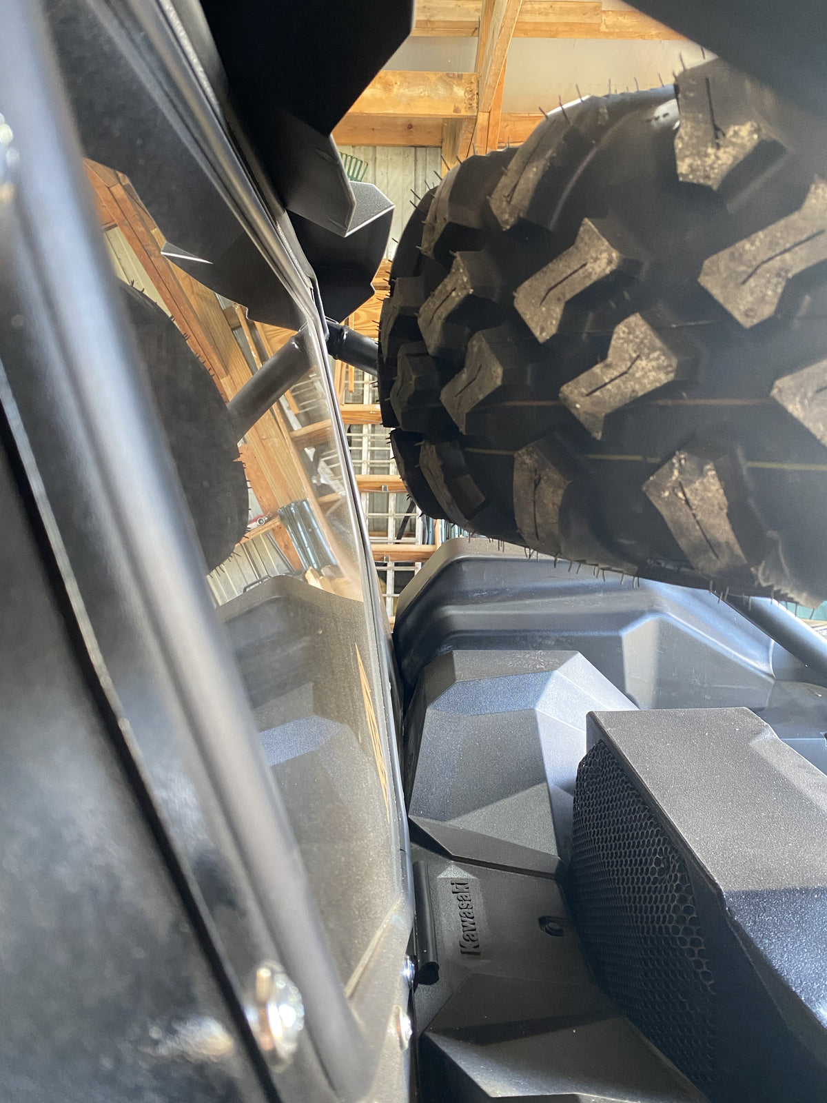 Photo of Kawasaki Teryx KRX 4 1000 Dual Clamp Spare Tire Mount by Factory UTV - Premium Spare Tire Mounts for UTVs / Side by Sides