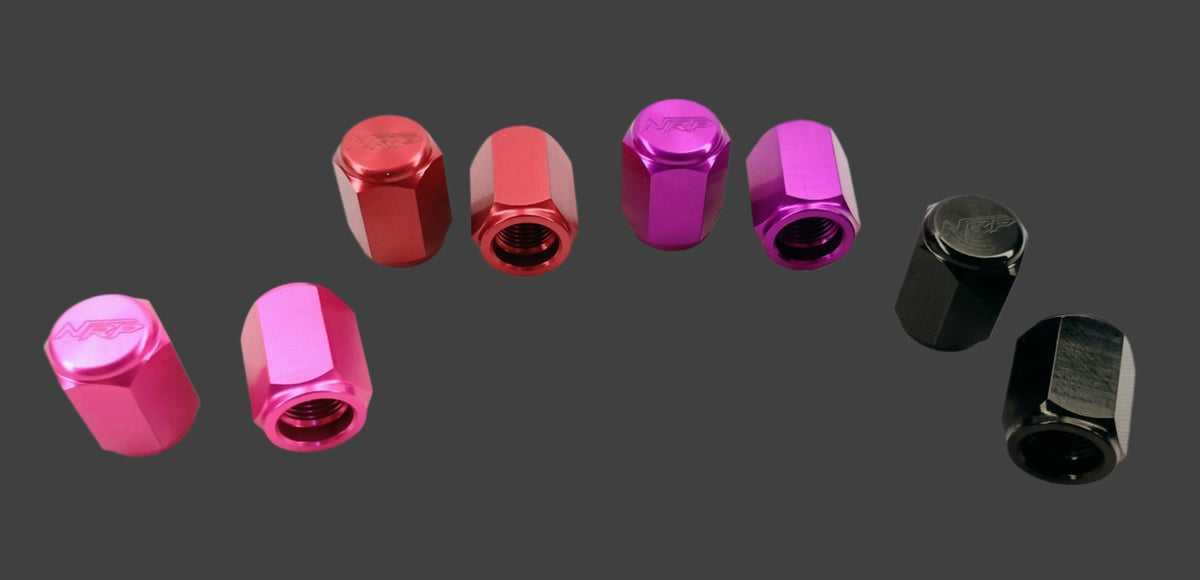 Photo of NRP Billet Hex Valve Stem Caps by Nitro Racing Parts - Premium Valve Stem Caps for UTVs / Side by Sides