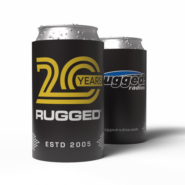 Photo of Rugged Radios Rugged 20-Year Anniversary Koozie - Black by Rugged Radios - Premium for UTVs / Side by Sides
