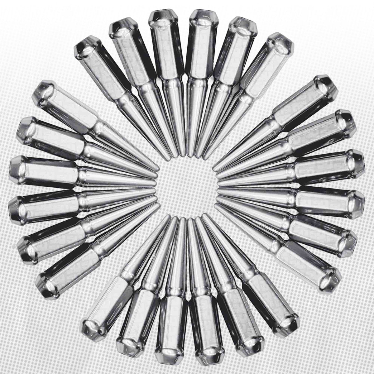 50 Caliber Racing 1/2 Inch Extended Spike Lug Nuts - 60 Degree Taper Seat