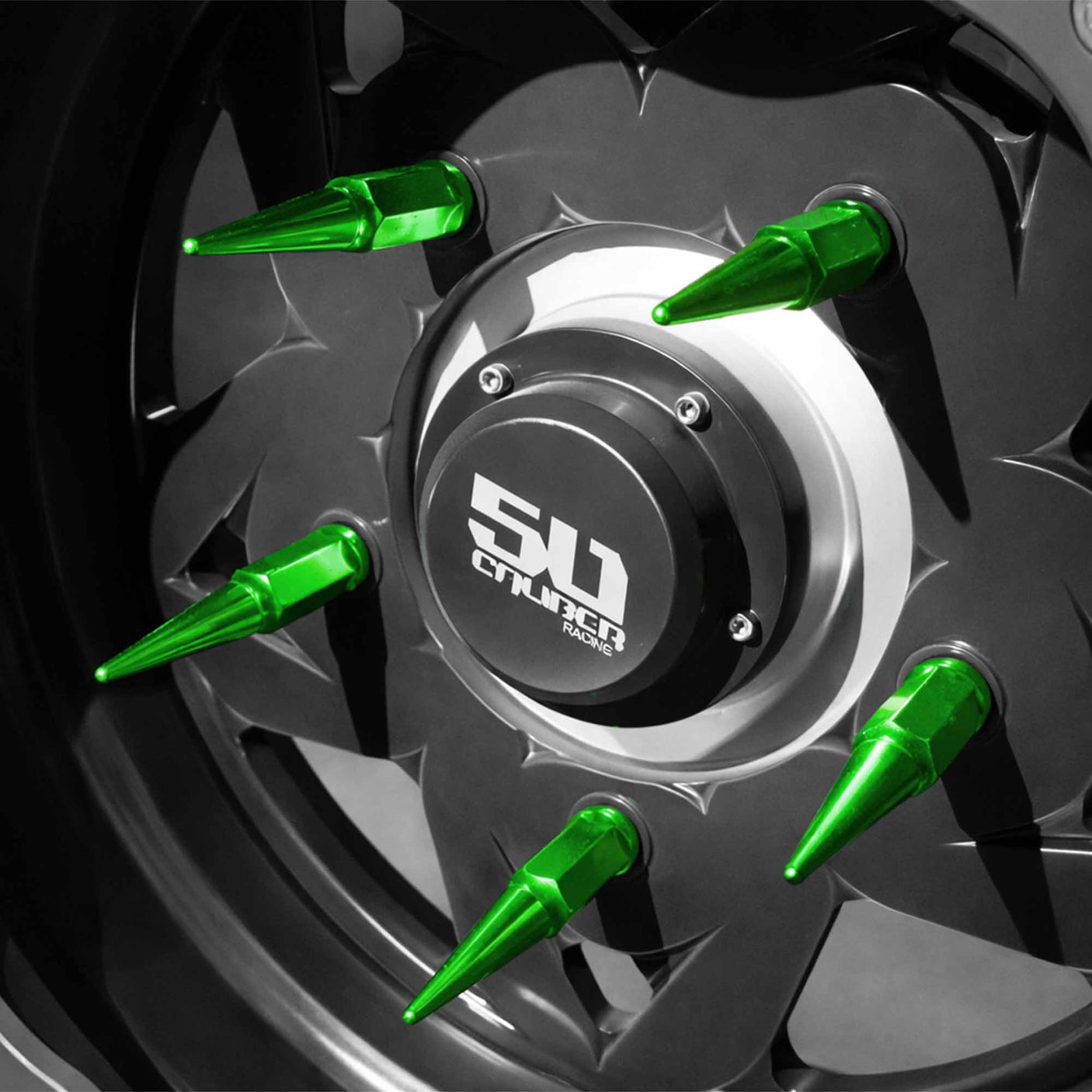 50 Caliber Racing 14x2.0mm Extended Spike Lug Nuts - 60 Degree Taper Seat