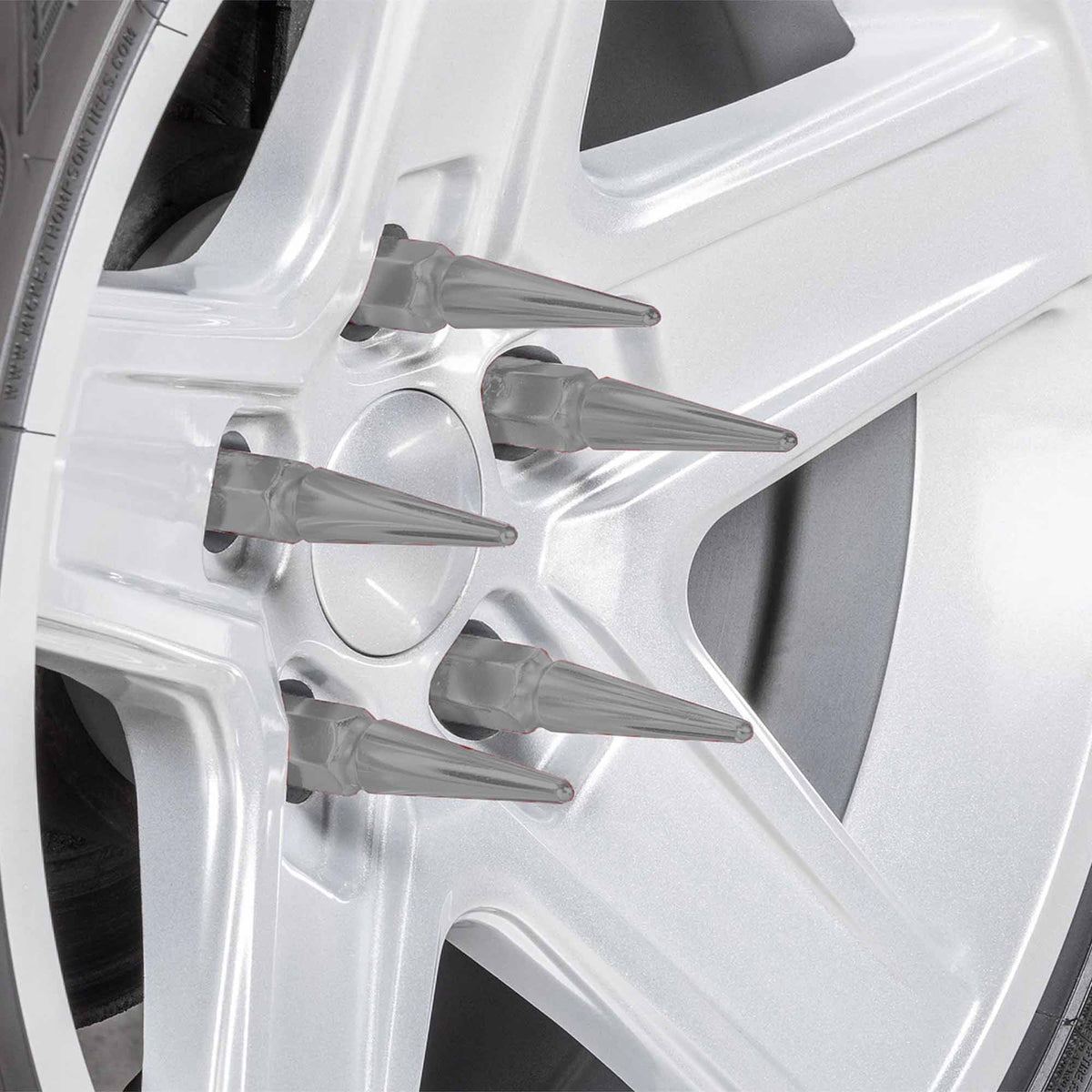 50 Caliber Racing 3/8-24 Extended Spike Lug Nuts - 3.5" Hardened Steel + 60° Taper Seat - Set of 16 (Polaris ATV & UTV)