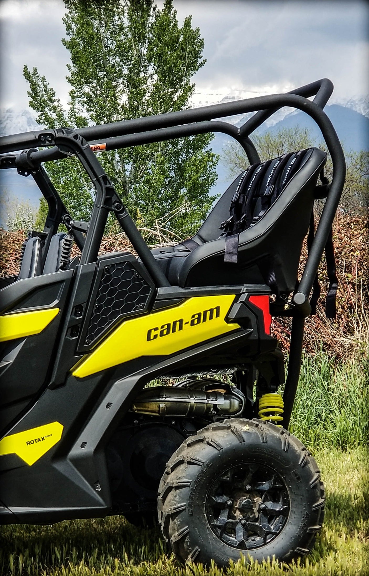 Photo of Maverick Trail Backseat and Roll Cage kits (2018-2025) by UTV Mountain Accessories - Premium Roll Cages for UTVs / Side by Sides