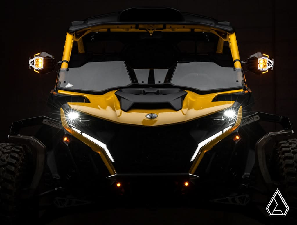 Nighthawk G2 LED UTV Side Mirrors mixed white and amber mirror lights — Assault Industries