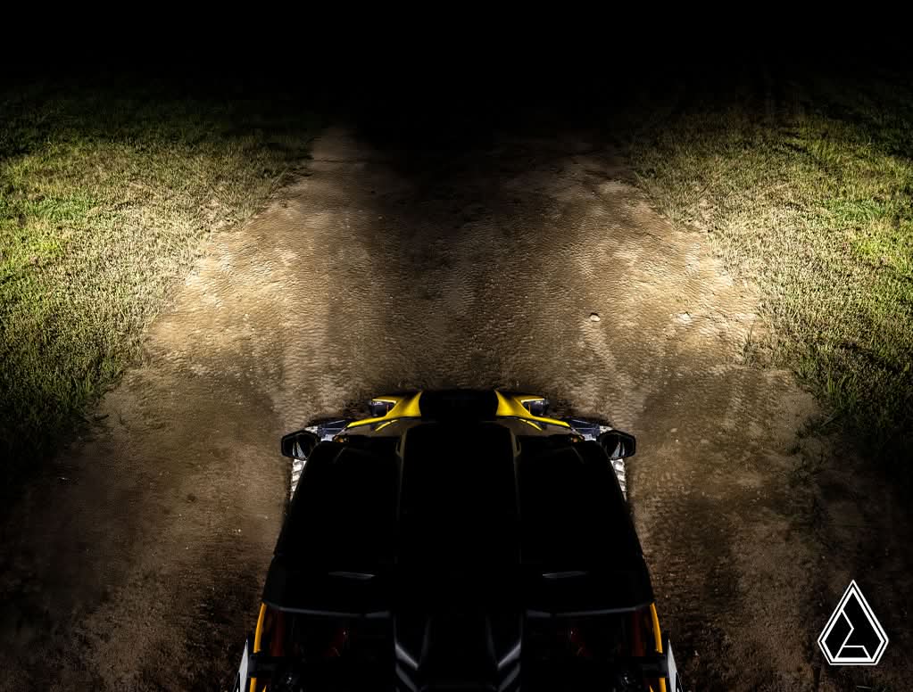 Nighthawk G2 LED UTV Side Mirrors night beam pattern — Assault Industries