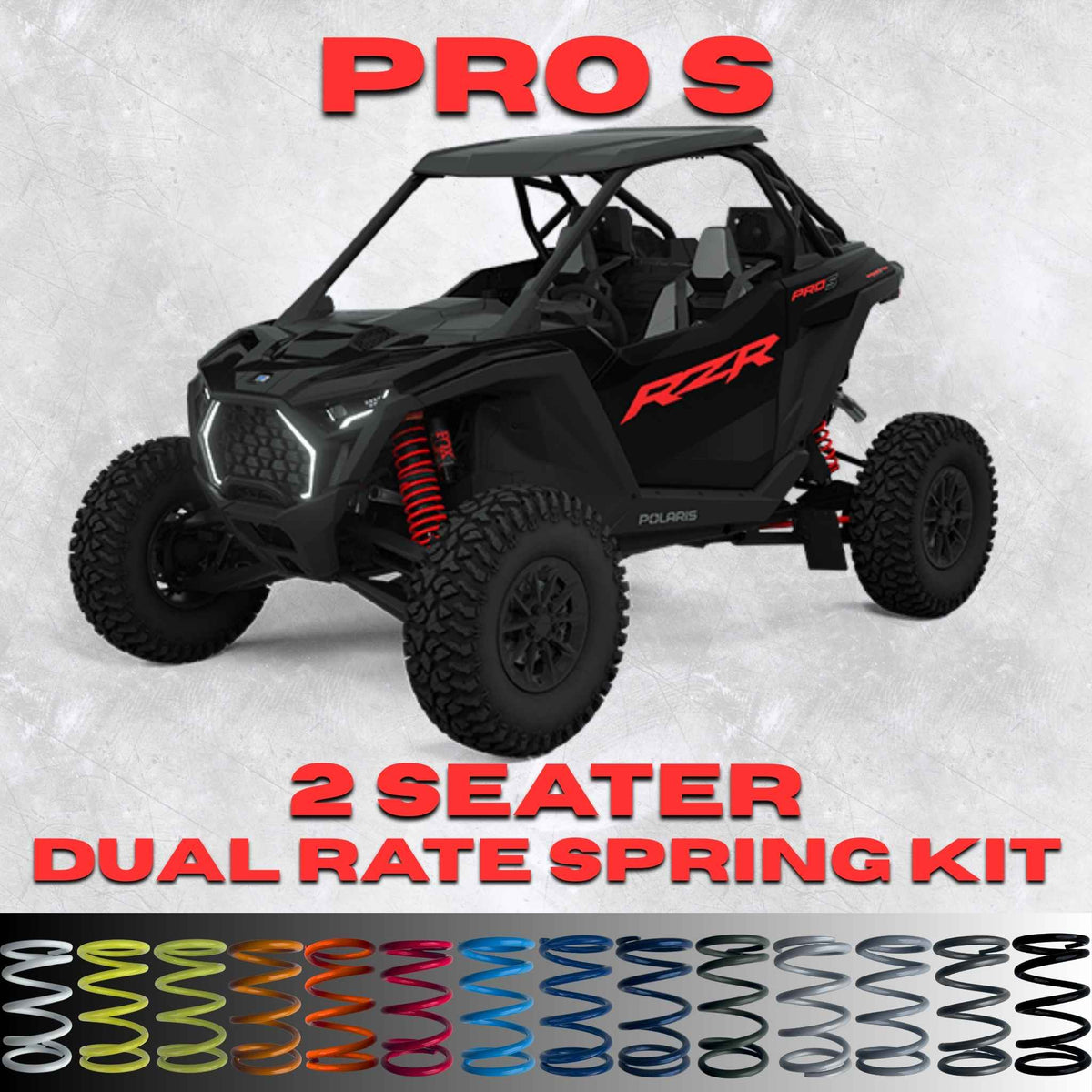 Polaris RZR Pro S 2 Seater Dual Rate Spring Kit - 80% Better Ride + 2-3" Lift